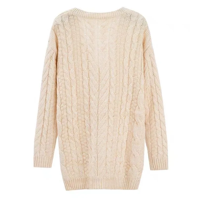 Plus Size Autumn Winter Fashion Women Long Sleeve loose knitting Wool cardigan sweater Knitted Female Cardigan pull femme |