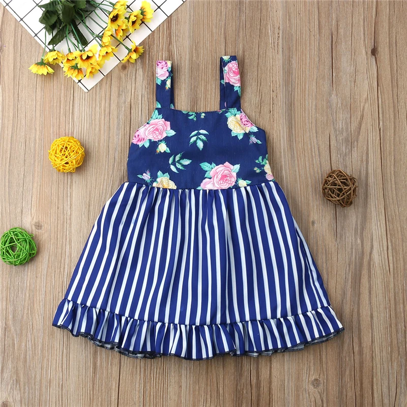 Комплект одежды для маленьких девочек голубое платье принцессы без рукавов с