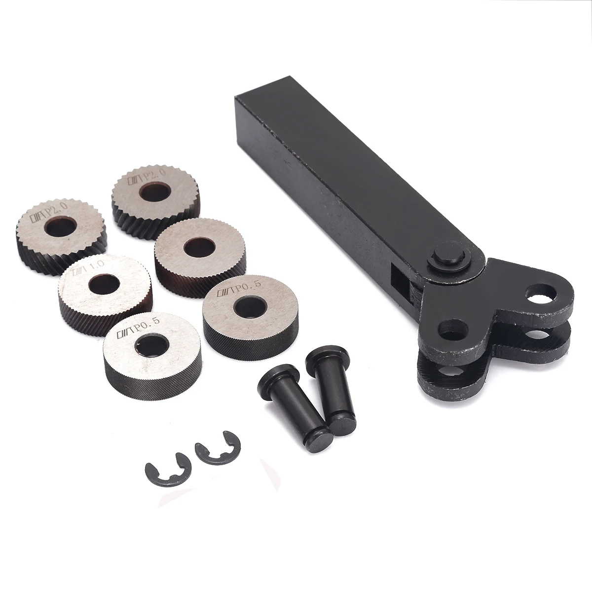 

7pcs Dual Wheel Knurling Tool 0.5mm 1mm 2mm Diagonal Wheel Linear Pitch Knurl Set Lathe Cutter Machine Tools