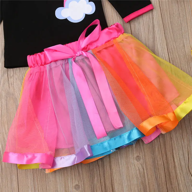2 шт. KidsRainbow топы футболки + короткие юбки пачки наряд платья От до 6 лет|Комплекты