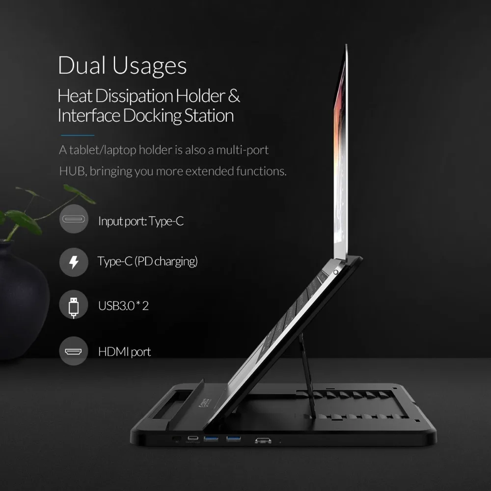 ORICO USB C концентратор к HDMI PD 3 0 с многоугольным регулируемым держателем для MacBook