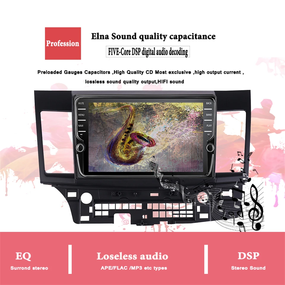 Автомобильный мультимедийный dvd плеер 8 ядер 4 + 64 ГБ android 10 0 2 din для MITSUBISHI LANCER 2007 2016