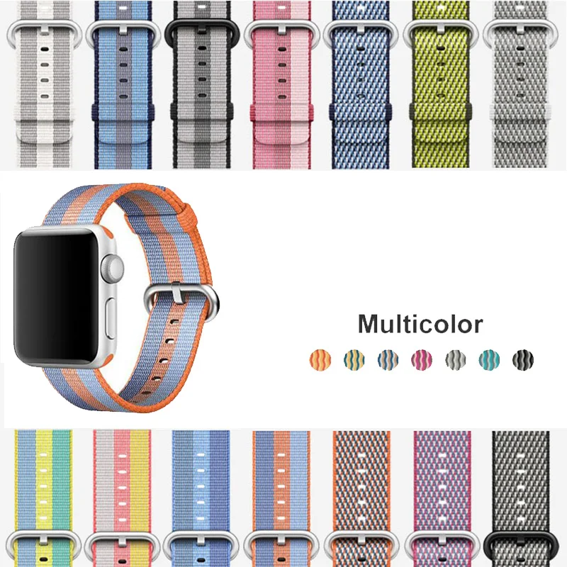 Ремешок для часов Apple Watch Series 4 цветной спортивный нейлоновый ремешок 1 2 3 iWatch