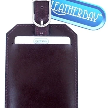 Кожаная багажная бирка Leatherbay 13103 бордовый | Багаж и сумки