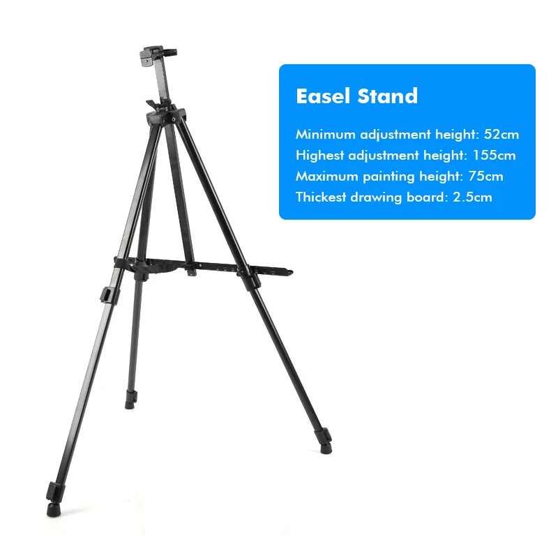 Easel Stand Artist Easels for Display Aluminum Metal Tripod Field with Bag Table-Top/Floor/Flip Charts Black Art | Канцтовары для