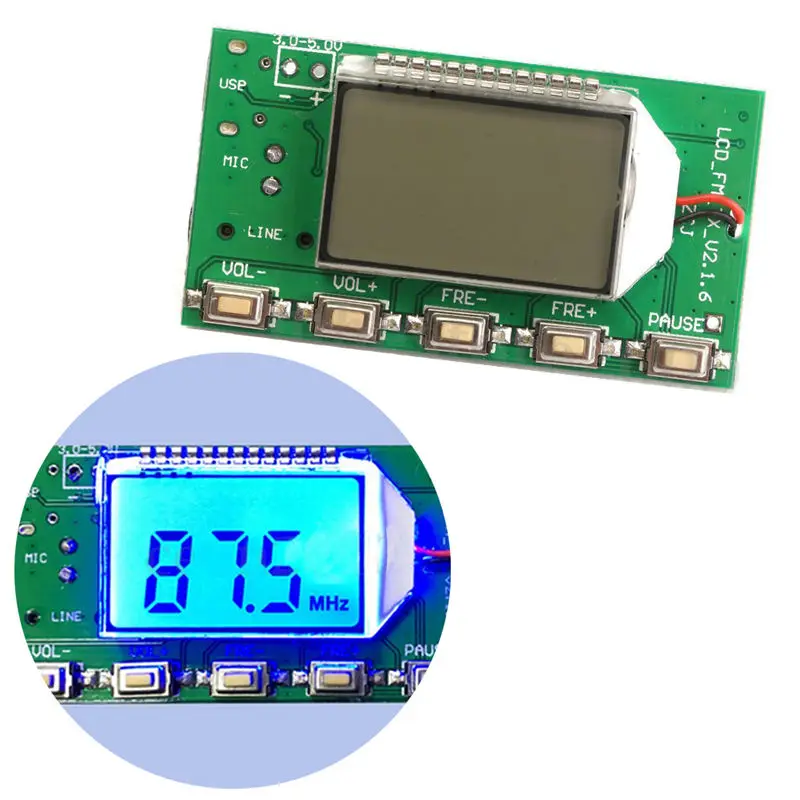 DSP PLL 87-108 МГц цифровой беспроводной микрофон Стерео FM передатчик модуль Плата