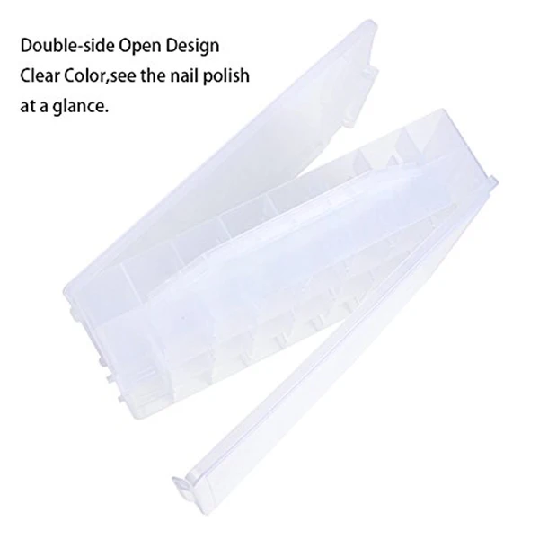 

Nail Polish Organizer Holder,Portable Universal Clear Double Side Organizer and Thread Storage Case for 48 Bottles Adjustable