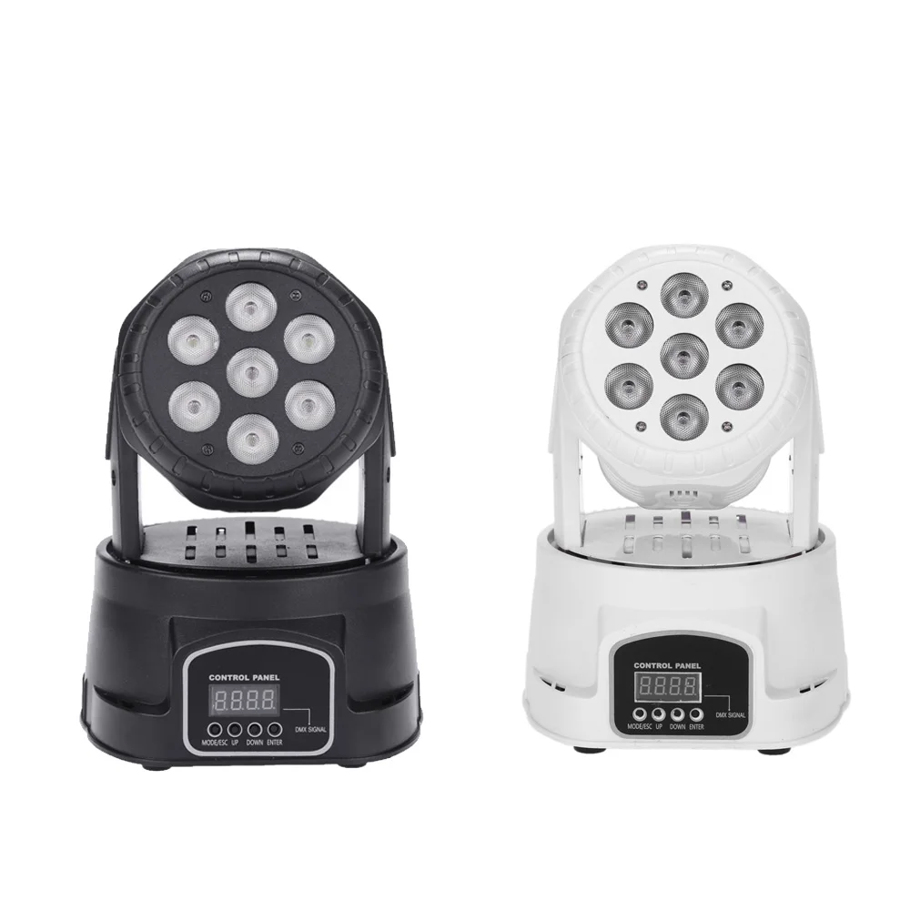7LED RGBW 9/14 каналов DMX512 мини Вращающаяся головка движущаяся сценическая лампа с