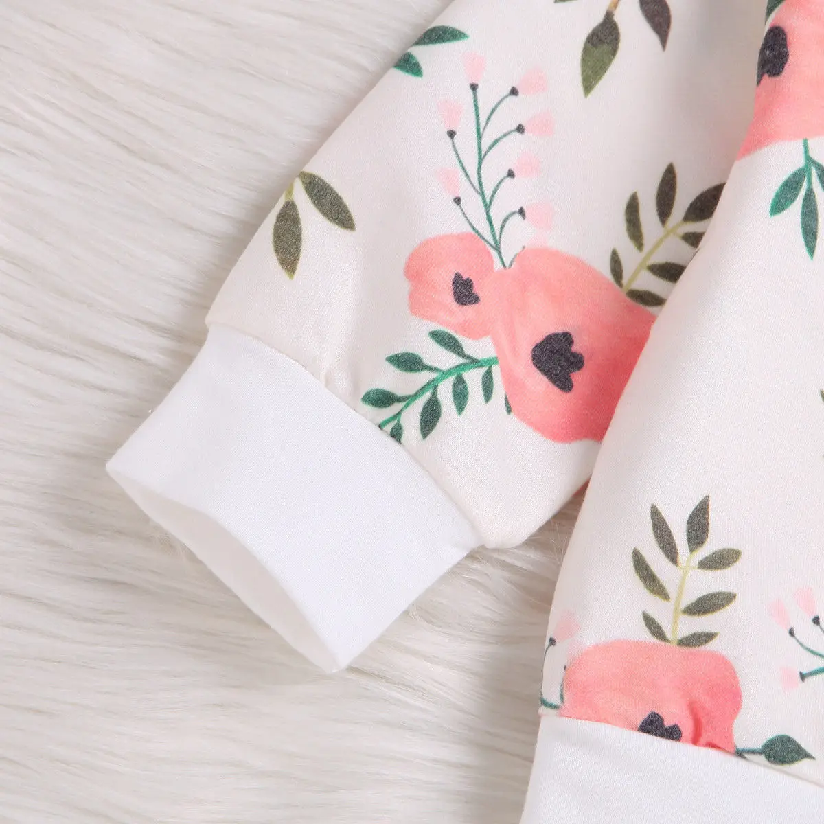 Шт. комплект из 2 предметов осенняя хлопковая Футболка с цветочным принтом для