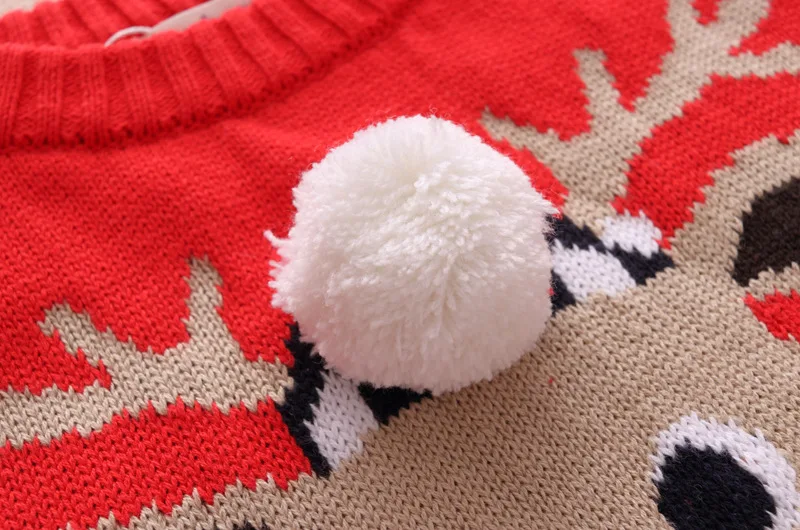 Рождество олень новый обувь для девочек красный цвет хеджирования пуловер с
