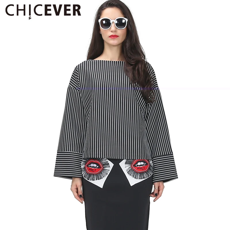 CHICEVER 2019 новая простая полосатая дизайнерская профильная футболка для женщин с