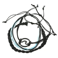 sainio multilayer wave bracelets set for woman vintage weave rope chain charm bracelet bangles adjustable diy gifts for gift