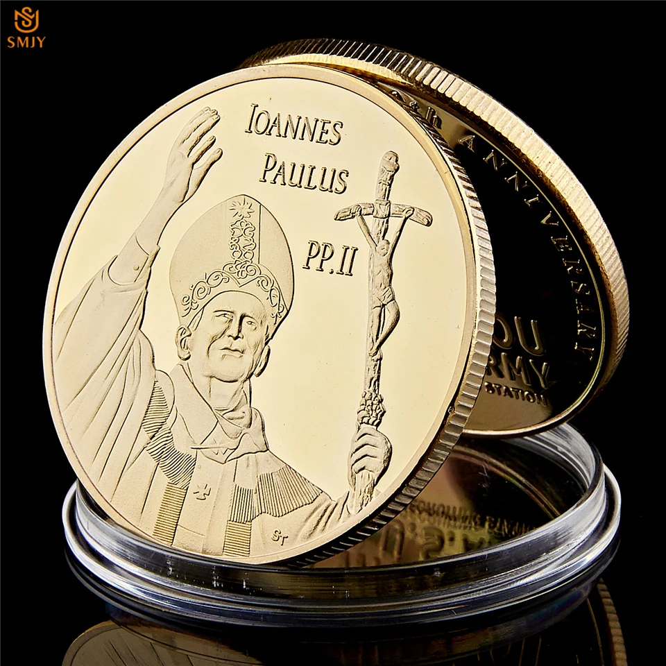 Итальянский Ватикан католический Иоан Паулус ПП. II Золотой/Серебряный