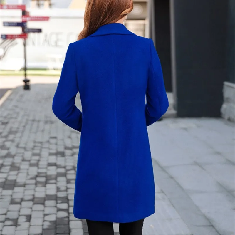 Женские осенне зимние куртки больших размеров двубортное пальто элегантные