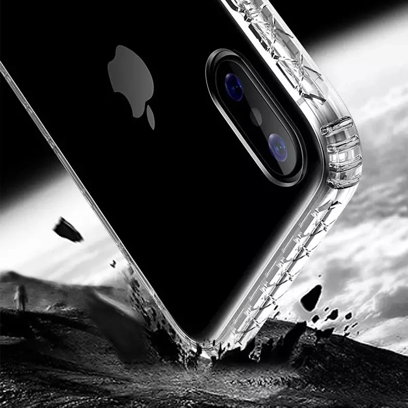 TOTU Airbag Прозрачный чехол для iPhone X XR Xs Max задняя крышка полная защита Coque мягкий