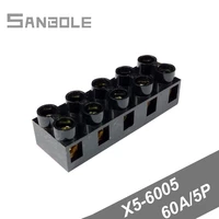 terminal blocks fixed type base connection terminals with screws connector plate x5 6005jx5 6005 60a5p 5pcs