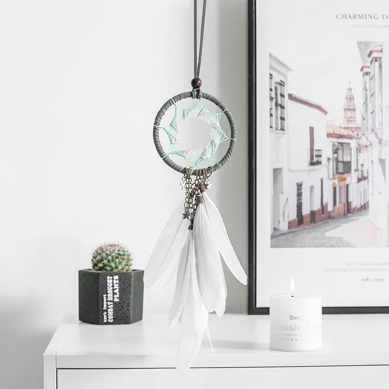 Индийский стиль Ловец снов перья Core бисера куранты ручной мечтатель декор для