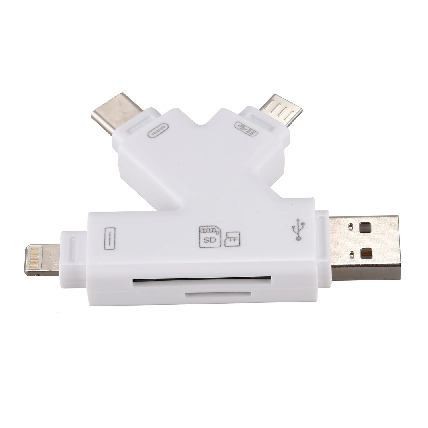4 в 1 Micro Sd кард ридер с разъемом Lightning/Usb/Micro Usb/Тип C разъем для Iphone Ipad Android Тип