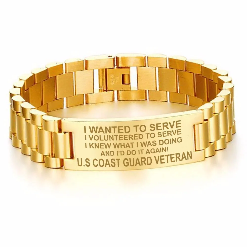 Vnox Stainless Steel Tough Man Bracelets Drop Shipping - I VOLUNTEERED TO SERVE US COAST GUARD VETERAN AND I'LL DO IT AGAIN | Украшения