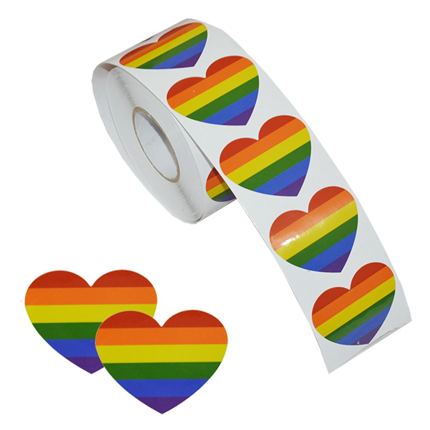 Стикеры Gay Pride-500 шт. наклейки Love Rainbow в форме сердца этикетки типа флажок для