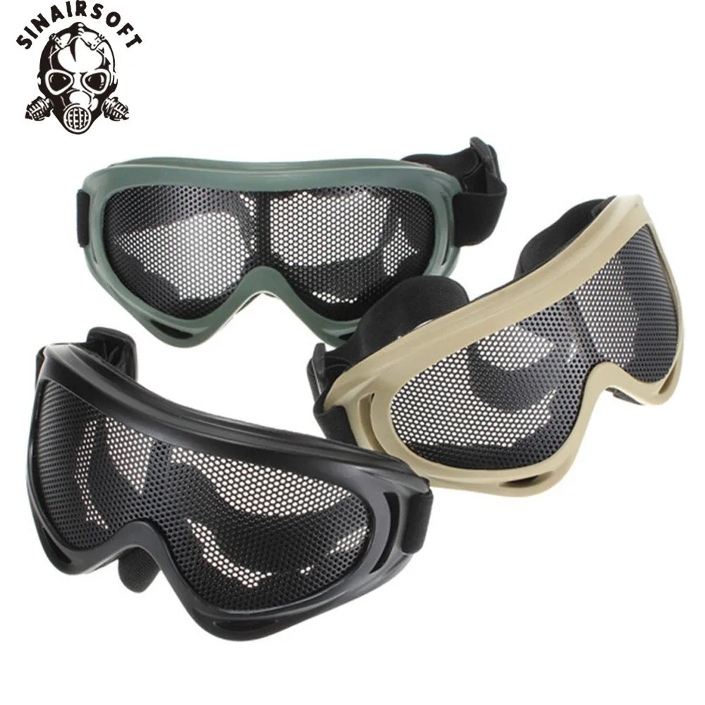 

Hot! Outdoors Hunting Airsoft Net Tactical Shock Resistance Eyes Protecting Outdoor Sports Metal Mesh Glasses Goggles