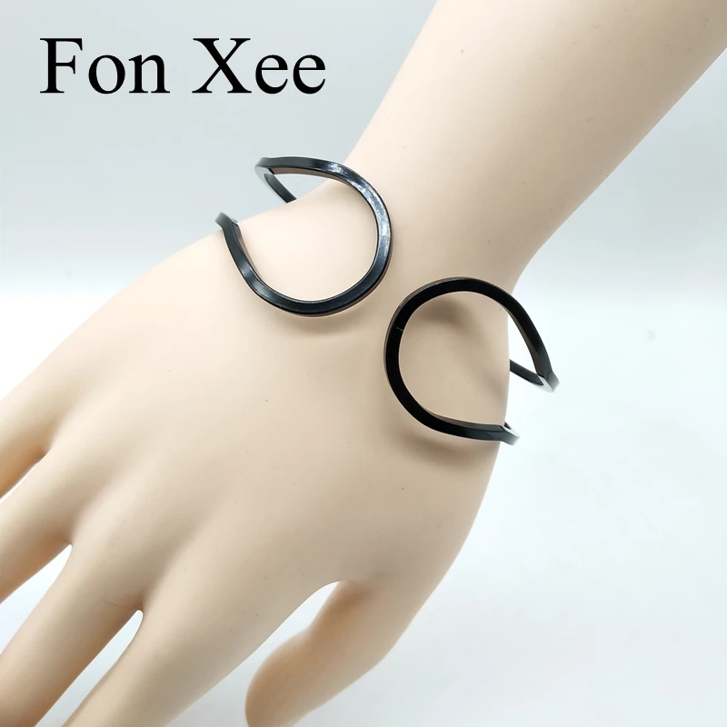 Fon XEE черный широкий манжет для мужчин и женщин простой стиль открытый