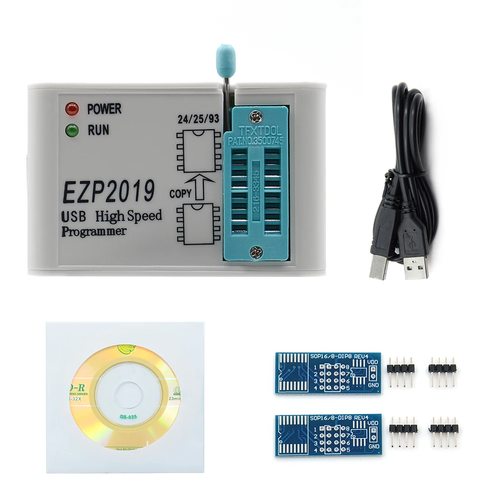 EZP2019 высокоскоростной USB SPI программатор ezp 2019 Support24 25 93 EEPROM Flash BIOS Чип + 7 Socket |