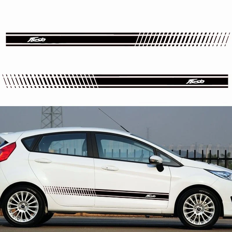

Car Sticker Stylish car body sticker vinyl body decal Side Sticker Stripes Stickers For Ford Fiesta Car Styling