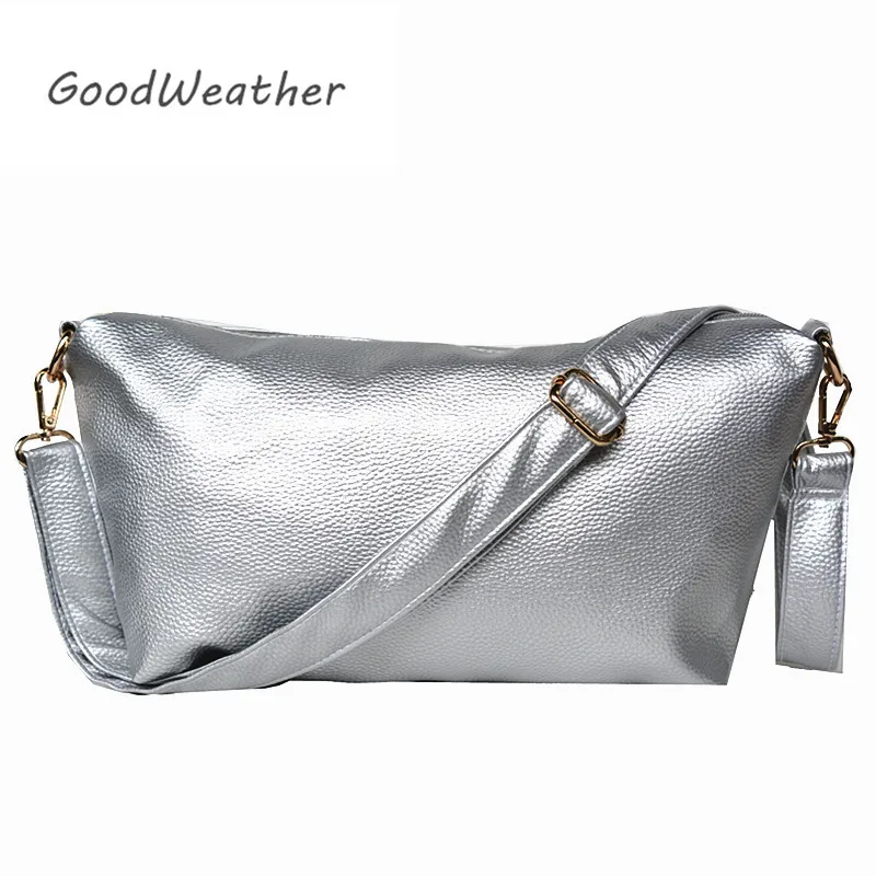 Мода портативный средний размер серебряный сумка Crossbody Высокое качество Мягкий