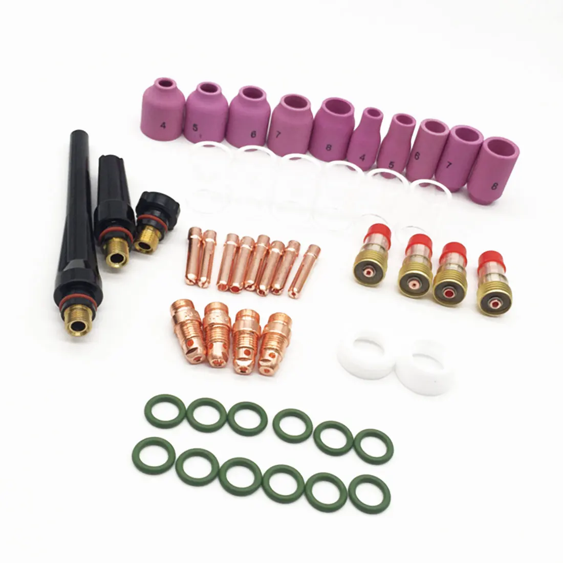 49 шт. TIG сварочный фонарь короткие газа объектив Kit чашки цанговые тела насадка