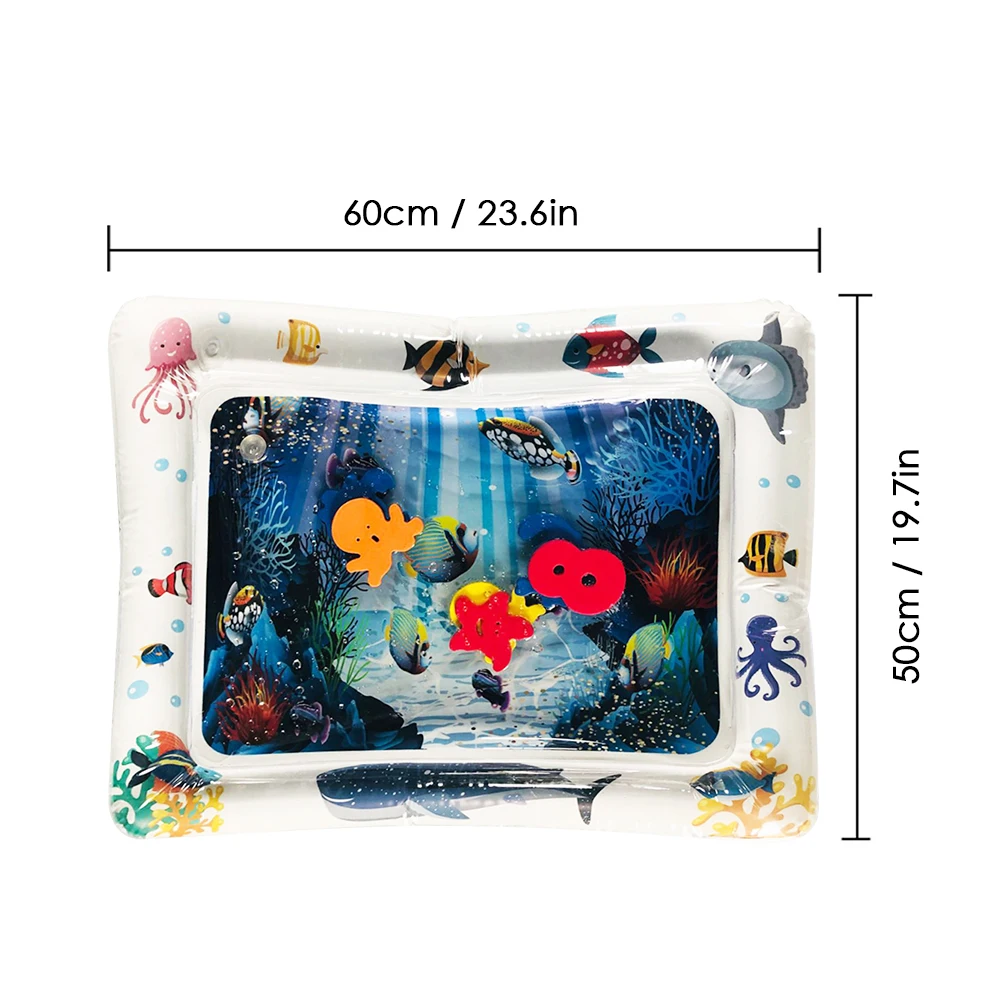 Надувной водяной коврик Tummy time для малышей Детский развивающий игровой центр