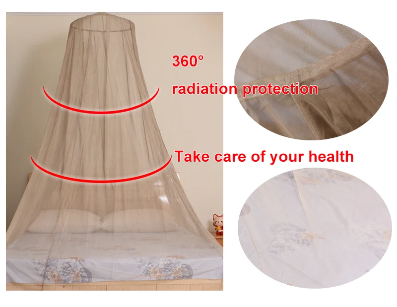 

Functionality shielding radiation silver stainless steel king size bed mosquito net
