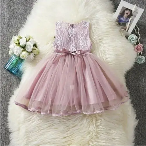 Baby Girl Sleeveless casual Dress Princess Pageant baby girl Lace Tutu Dresses | Детская одежда и обувь