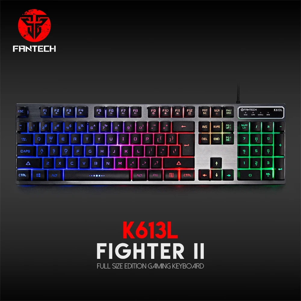 Профессиональная Usb игровая клавиатура с подсветкой Fantech K613L 104 клавишная