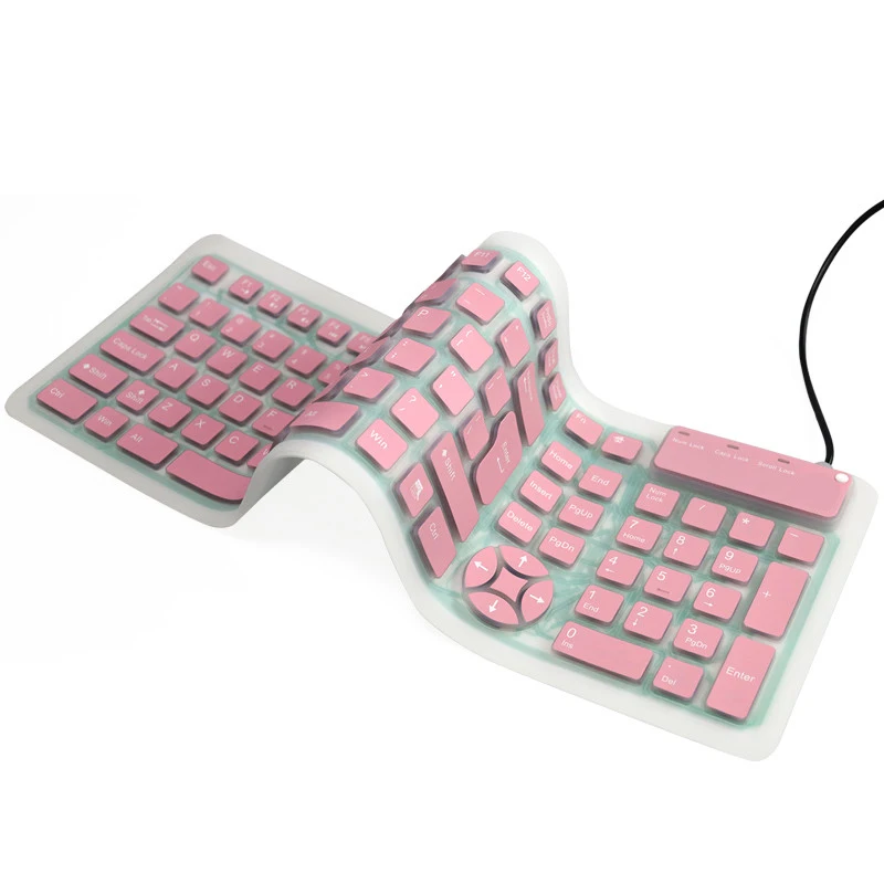 OPQ английская раскладка 107 клавиш Бесшумная силиконовая складная клавиатура