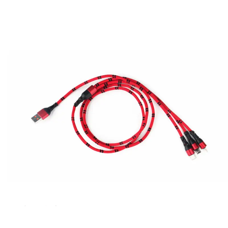 3 в 1 телефон кабели для Iphone микро Тип C Usb кабель 2.8A 2 м кулирный Гладкий Плетеный