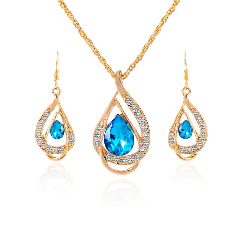 Женский винтажный комплект ювелирных изделий BONLAVIE золотого зеленого цвета со