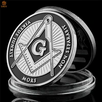 free and accepted masons logo silver plated commemorative coin of religious brotherhood for business gifts