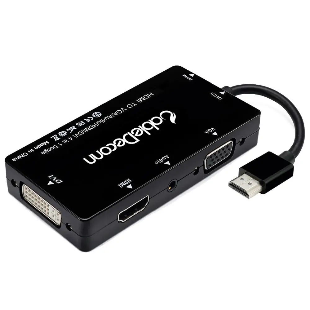 EastVita 4 в 1 HDMI сплиттер к VGA DVI Аудио Видео кабель многопортовый адаптер конвертер