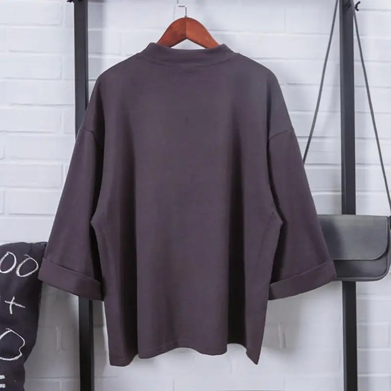 Korean Version Casual Sweet tops Loose Comfortable Cotton Solid Color pullover Round Neck One Size Spring Summer Autumn | Женская одежда