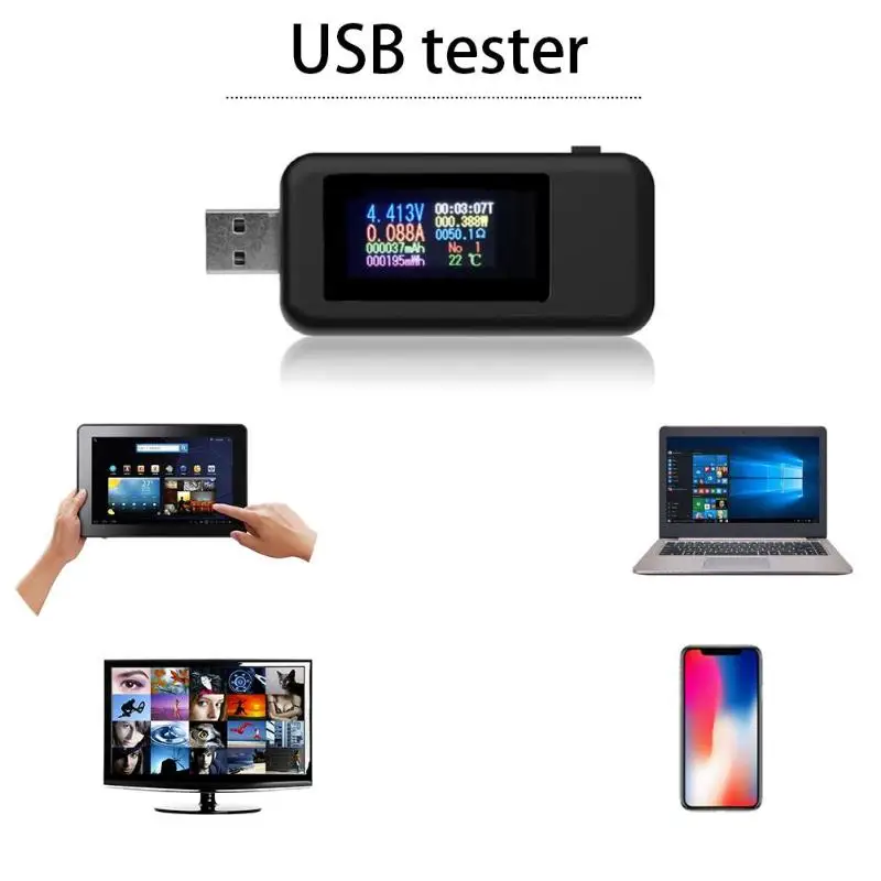 10 в 1 цифровой дисплей DC USB тестер напряжение тока зарядное устройство