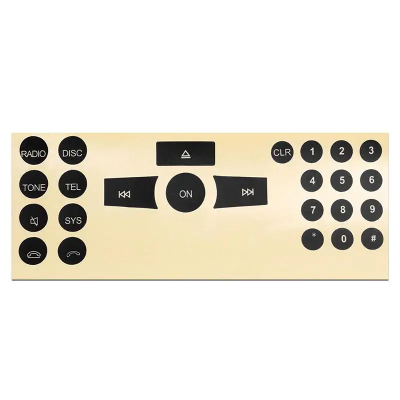 Black Plastic Radio Number Button Stickers Repair Decal Kit for C/E/GLK/W Class 2007-2014 200*50*10mm Sticker | Автомобили и