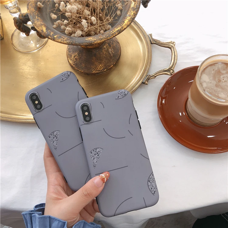 Крутой абстрактный серый чехол для iPhone XS XR Max X 8 7 6 6S Plus Мягкий IMD парный Стиль