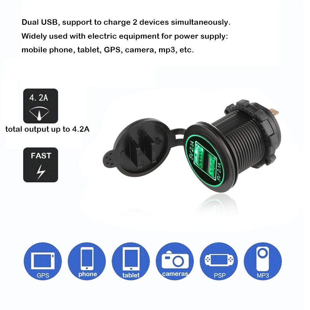 Зарядное устройство с 2 USB портами 5 В а|Зажигалка| |