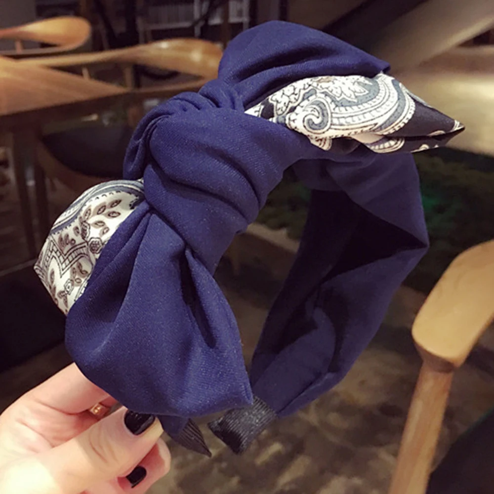 Бант бант ободок Девушки Женщины витой для волос шикарный обруч лоскутное