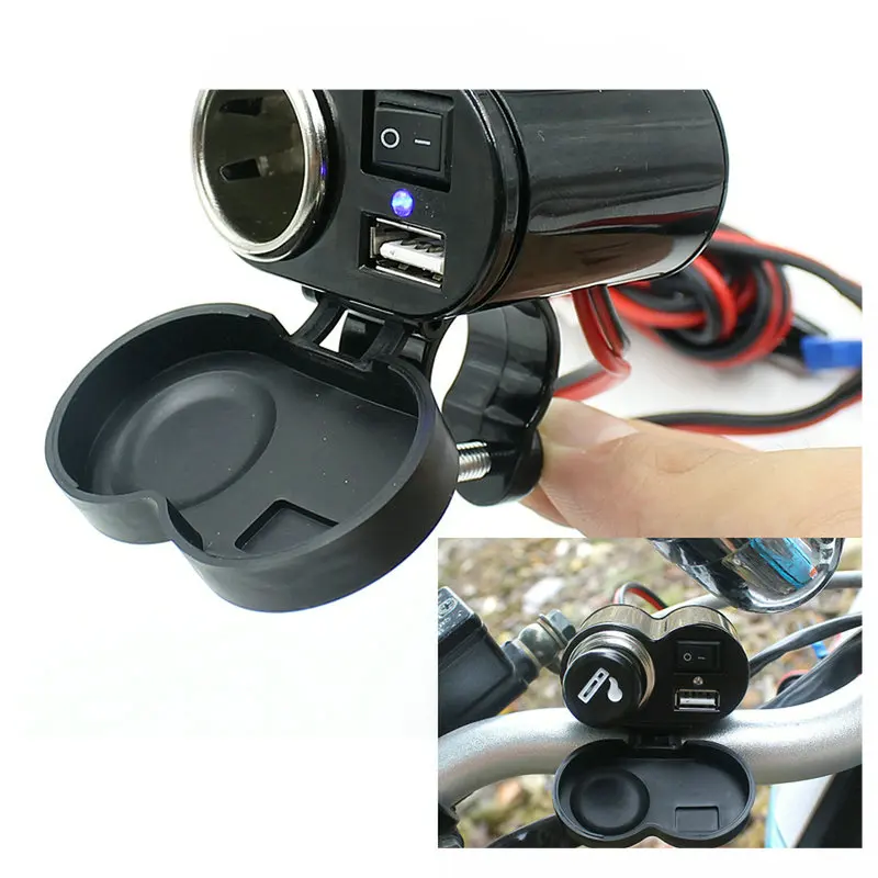 100 шт Водонепроницаемый 12В мотоцикл USB зарядное устройство и Cigerate Зажигалка