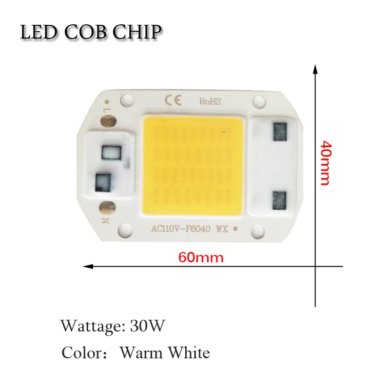 20 Вт 30 50 белый оптовая продажа AC110/220 В светодиодный чип смарт IC драйвер