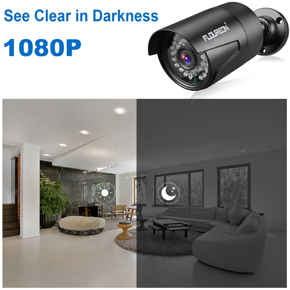 Аналоговая камера 1080P 2.0MP 3000TVL NTSC/PAL Водонепроницаемая CCTV AHD DVR ночного видения