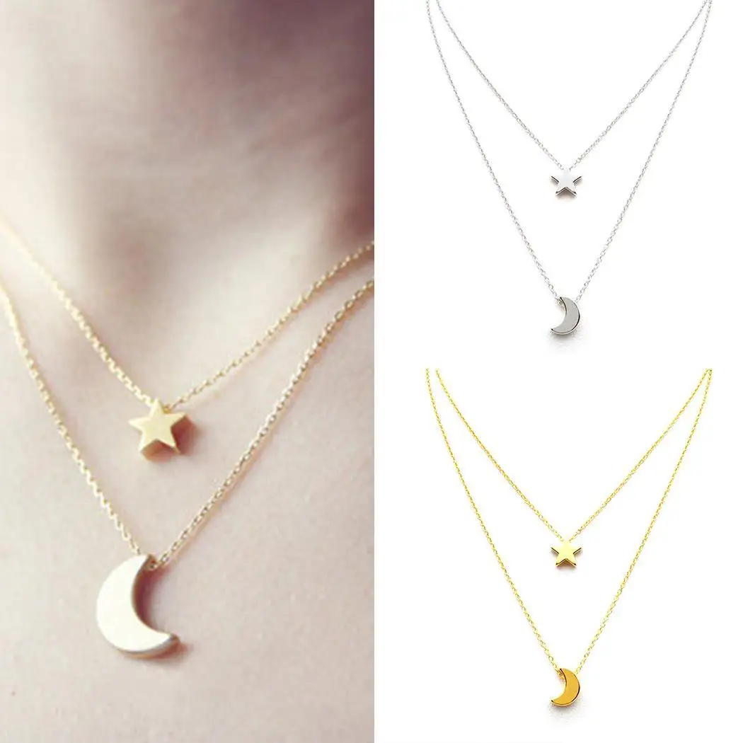 Новые модные женские туфли двухслойные Шарм цепи Подвеска со слоями Jewelry цепочки