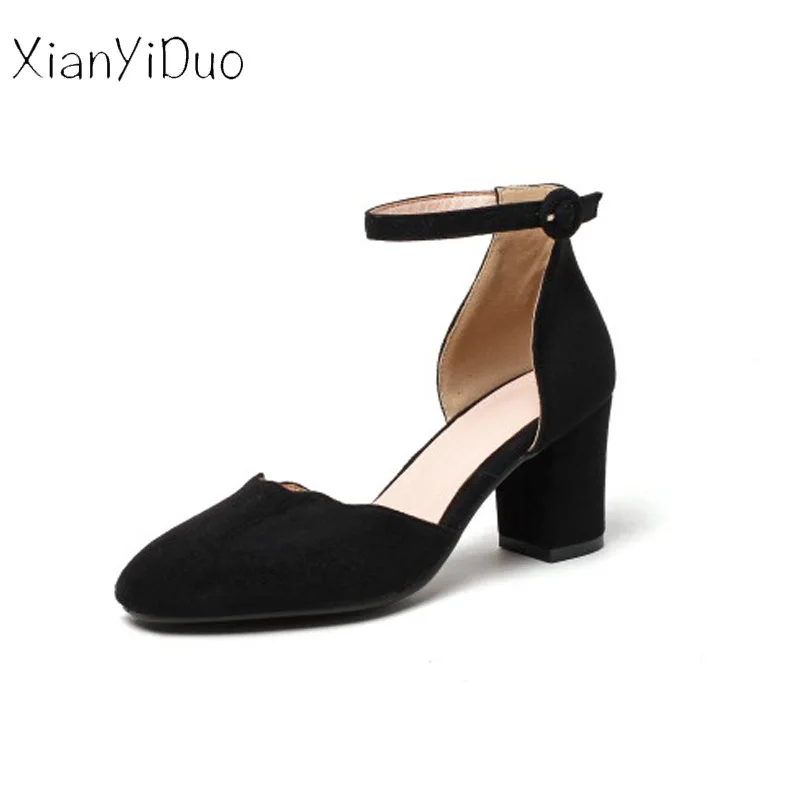 Xianyiduo/Новинка лета 2019 женские босоножки из флока с закрытым носком цвета хаки